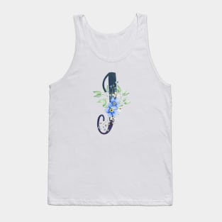 Floral Monogram J Wild Blue Flowers Tank Top